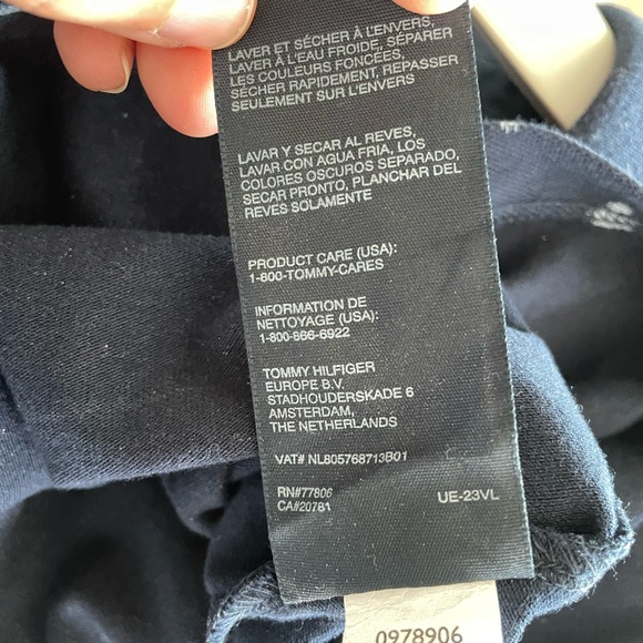 EUC, Tommy Hilfiger Women’s Short Sleeve, Tie Waist Navy Collared Shirt Dress M - Picture 11 of 12